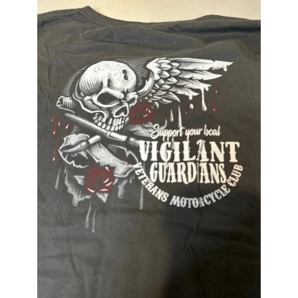 Support your local Veterans MC Vigilant Guardians graphic t shirt size L